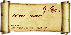 Görbe Zsombor névjegykártya